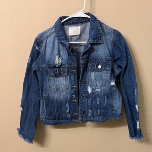 Women's Distressed Blue Denim Jacket